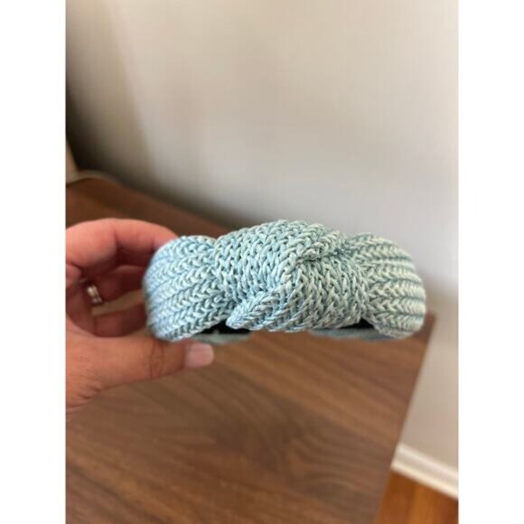 NEW Lele Sadoughi Braided Raffia Knotted Headband Women's Pacific Sky One Size - Picture 3 of 8